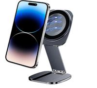 Magnetic Phone Stand - Foldable Rotating Mount, Adjustable 360 Swivel Arm, Strong Magnetic Grip, Hands Free Viewing for Desk Car Gym or Travel, Phone and Tablet Holder, 2.76x2.36x0.39 Inches