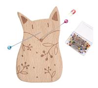 Magnetic Pin Cushion - Sewing Needle Organizer, Cartoon Animal Holder | Beech Wood Magnetic Base Iron Pins Included, Quilting Embroidery Dressmaking Craft Paper Clip Hair Clip Storage