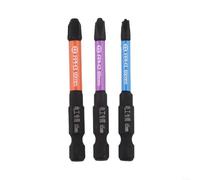 Magnetic pour cross Screwdriver Bits PH1 PH2 PH3 65mm Alloy Steel Hardened Alloy Steel Screwdriver Bits HRC63 Black Phosphate Electrician Screwdriver Bits Set PH1-3 Magnetic 65mm Length 3pcs pour
