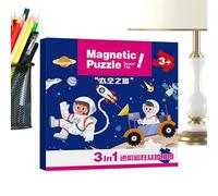Magnetic Puzzle Set, Cartoon Travel Learning Toy Book, Preschool Educational Activity Kit for Hand Eye Coordination Fine Motor Skills Brain Development Travel Games for Boys Girls