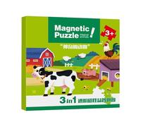 Magnetic Puzzle Set, Cartoon Travel Learning Toy Book, Preschool Educational Activity Kit for Hand Eye Coordination Fine Motor Skills Brain Development Travel Games for Boys Girls