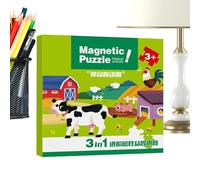 Magnetic Puzzle - Toddler Magnet Jigsaw Puzzle for Early Learning Fun, Travel Activity with Colorful Shapes, Educational Toy for 2-6-Year-Old Boys Girls Kids, Road Trips, Home, 7.09x7.09x0.79 inches
