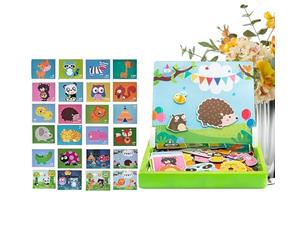 Magnetic Puzzle - Travel Puzzle | Educational Toys Magnetic Cartoon,Portable Jigsaw Magnet Tabletop Toys - for Kids Preschool Homeschool Classroom Playroom Road Trip Car Travel Birthday Holiday A