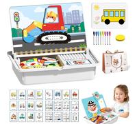Magnetic Puzzles Face Dress Up Travel Game Double Side, Magnetic Funny Face Puzzle Toy Drawing Board, Magnetics Faces Toy, Preschool Educational Learning Toys for Kids, Age 3-6 (C)