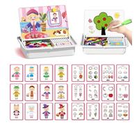 Magnetic Puzzles Face Dress Up Travel Game Double Side Preschool Educational Learning Toy for Kids, Multifunctional Puzzles Kits, Magnetic Dress-Up Puzzle, Enhances Creativity and Learning (E)