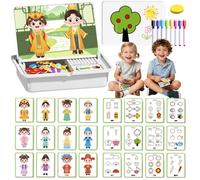 Magnetic Puzzles Face Dress Up Travel Game Double Side Preschool Educational Learning Toy for Kids, Magnetic Dress-Up Puzzles, Create 1000+ Unique Looks, Enhance Creativity and Imagination (C)
