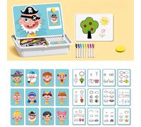 Magnetic Puzzles Face Dress Up Travel Game Double Side Preschool Educational Learning Toy for Kids, Multifunctional Magnetic Face Puzzle, Jigsaw Puzzle Board (Facial Expressions)