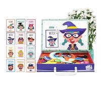 Magnetic Puzzles - Magnetic Dress Up Puzzle, Double Side Educational Jigsaw Puzzles Toys | STEM Toy | Portable Gift Box for Boys Girls Kids Birthday Party Travel Home Preschool School