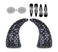 Magnetic Rhinestone Devil Horns Hair Accessories,2-Pcs Wearable Horns