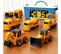 Magnetic Robocar Set,16/26/35pcs Kids Magnetic Engineering Car Assembled Toys,7 in 1 Robot Toys Set with Storage Box & Construction Vehicle for Kids 3+ (16pcs)