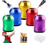 Magnetic Screw Holder, Strong Magnetic Screw Ring - Never Drop Another Screw Again, 1/4 Inch/6.35mm Universal Screwdriver Head Drill Bit Magnetizer for Quick Screw Pickup (5Pcs)