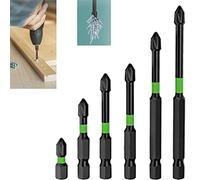 Magnetic Screwdriver Bit Set, Magnetic Anti Slip Drill Bit Set, 6 Pieces Industrial PH2 Magnetic Screwdriver Bit Set, PH2 Phillips Screw Head 1/4 Inch Hex Shank Cross Impact Driver Bits (6Pcs)