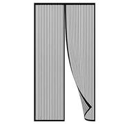 Magnetic Self-Closing Mesh Curtain - Fly Screen Door, High Transparency No-Drill, Black/White for Front Patio Sliding Door (black, 100 * 200)