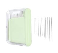 Magnetic Sewing Needle Case Portable Sewing Needle Storage Box with 10 Needles for Outdoor Projects Travel Friendly Design Organized Storage Solution Secure and Accessible ABS (Green)