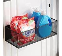 Magnetic Shelf for Washing Machine, Washer Dryer Shelf, Magnetic Lint Bin for Laundry Room, Spice Rack, Magnetic Basket Organizer for Laundry Kitchen, 1 Pack (Black, 10.63''L*4.72''W*3.03''H)