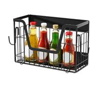 Magnetic Shelf, Side Refrigerator Organizer, Strong Hold Storage Rack, Space-Saving Design with Hooks, 12.4x4.92x7.87 inches, for Kitchen Cabinet Bathroom Laundry Dorm Workplace Small Spaces Use