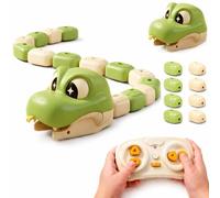 Magnetic Snake Game Toy Eating Itself, Remote Control Real-Life Growing Snake Toys with Sound and Light, Interactive Parent-Child Competitive Game (Green)