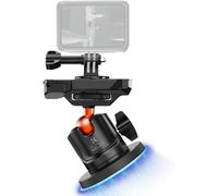 Magnetic Suction Cup Holder 360° Rotating Ball Head with Clamp and Adapter Compatible with Gopro Hero DJI Action Insta 360 Camera Max Load 3kg