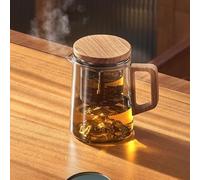 Magnetic Tea Pot with Infusers,Water Separation Glass Teapot with Wooden Handle and Filter,Leakproof Lid High Temperature Resist Teapot,One-Click Tea Drinking Easy Separation,for Home,Office