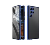 Magnetic Tempered Glass Double-Sided Phone Case for Samsung 25/24/23/22/21 Plus Ultra (Blue,for Samsung 22Ultra)
