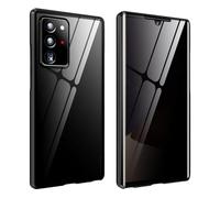 Magnetic Tempered Glass Double-Sided Phone Case for Samsung Note Series, s21-25 Series, Anti-Peeping Magnetic Adsorption Cover, Wireless Charging Compatible (S21Fe,Black)