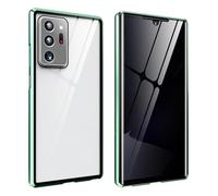 Magnetic Tempered Glass Double-Sided Phone Case for Samsung Note Series, s21-25 Series, Anti-Peeping Magnetic Adsorption Cover, Wireless Charging Compatible (S25,Green)