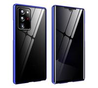 Magnetic Tempered Glass Double-Sided Phone Case for Samsung Note Series, s21-25 Series, Anti-Peeping Magnetic Adsorption Cover, Wireless Charging Compatible (S23Fe,Blue)