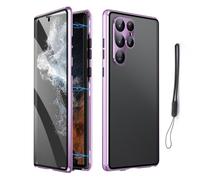 Magnetic Tempered Glass Double-Sided Phone Case for Samsung S25 S24 S23 S22 S21 Ultra Plus, Anti-Peep All-Round Protection & Anti-Drop (for Samsung S21plus/S21+,Purple)