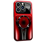 Magnetic Tempered Glass Phone Case, Compatible with Magsafe, Watercolor Design, Silicone Frame, Shockproof Protection, for iPhone 17/16/15/14/13/12 Series (13,Red)