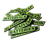 Magnetic Tool Box Labels, 12 Pack of Magnetic Toolbox Labels 3D Printed, Reusable Tags for Steel Toolboxes, Carts, Drawers, and Cabinets