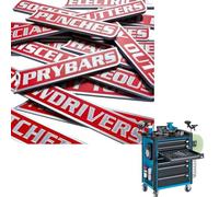 Magnetic Tool Box Labels - 12 Pieces Reusable 3D Printed Tags, Heavy-Duty Magnetic Identification Set, Easy Labeling System for Steel Cabinets Drawers Carts, Garage Organizer, 0.787x1.57 Inch