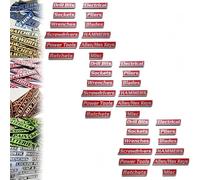 Magnetic Tool Box Labels, 3D-Printed Tool Box Labels, Reusable Magnet Tags for Box Drawers Multipurpose boxs Tags for Steel Toolboxes Carts Drawers and Cabinets (Red,36pcs)