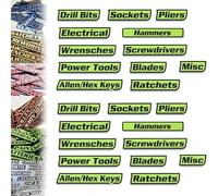 Magnetic Tool Box Labels, 3D-Printed Tool Box Labels, Reusable Magnet Tags for Box Drawers Multipurpose boxs Tags for Steel Toolboxes Carts Drawers and Cabinets (Green,24pcs)