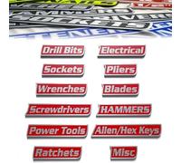 Magnetic Tool Box Labels, 3D-Printed Tool Box Labels, Reusable Magnet Tags for Box Drawers Multipurpose boxs Tags for Steel Toolboxes Carts Drawers and Cabinets (Red,12pcs)