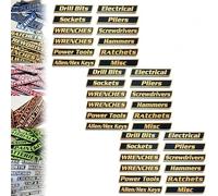 Magnetic Tool Box Labels, 3D-Printed Tool Box Labels, Reusable Magnet Tags for Box Drawers Multipurpose boxs Tags for Steel Toolboxes Carts Drawers and Cabinets (Black,36pcs)