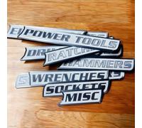 Magnetic Tool Box Labels, Durable 3D-Printed with Strong Magnet for Easy Tool Organization, Time-Saving Drawer Tags for Mechanics & DIYers - 12 Pack (White)