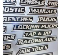 Magnetic Toolbox Drawer Labels, 12/24/36/48 Pack Soft Magnetic Tool Box Labels for Tool Organization, Reusable Tags for Steel Toolboxes, Carts, Drawers and Cabinets(Black,24 Pack)