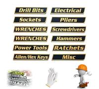 Magnetic Toolbox Labels, 12/24/36/48 Pack Magnetic Tool Box Labels, 3D-Printed Tool Box Label, Reusable Tags for Steel Toolboxes, Carts, Drawers, and Cabinets (36 Pack,Yellow)