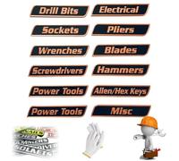 Magnetic Toolbox Labels, 12/24/36/48 Pack Magnetic Tool Box Labels, 3D-Printed Tool Box Label, Reusable Tags for Steel Toolboxes, Carts, Drawers, and Cabinets (12 Pack,Orange)