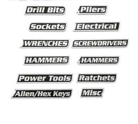 Magnetic Toolbox Labels, 12 Pack of Magnetic Tool Box Labels, Multipurpose Tool Boxs Tags, Reusable Magnet Tags for Garage Storage, Tool Chest, Carts, Drawers & Cabinets