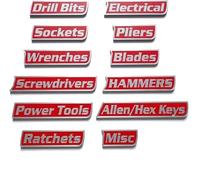 Magnetic Toolbox Labels, 12 Pack of Magnetic Tool Box Labels, Multipurpose Tool Boxs Tags, Reusable Magnet Tags for Garage Storage, Tool Chest, Carts, Drawers & Cabinets