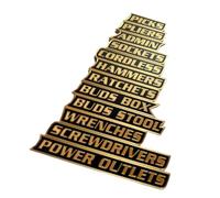 Magnetic Toolbox Labels - 12 Pieces Removable Reusable Organization Stickers, Magnetic Tool Box Organization Labels For Steel Carts Drawers Cabinets Metal Surfaces