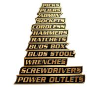 Magnetic Toolbox Labels - 12 Pieces Tool Box Label Stickers - Tool Chest Labels for Steel Carts Cabinets Metal Surfaces Chest Drawers