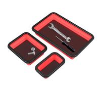 Magnetic Tray - 3-Piece Foldable Magnetic Parts Tray | Mâgnetic Parts Trays | Silicone Foldable Tool Organizer | Strong Magnet, for Screws Bolts Nuts Washers Pins, Mechanic Garage Workshop