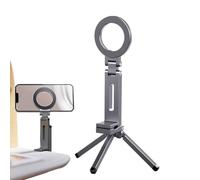 Magnetic Tripod Smartphones, Aluminium Folding Stand, Portable Rotating Phone Holder Clip, Sturdy Cellphone Support Home and Gym Use, Compact Travel Tripod for Workout Videos