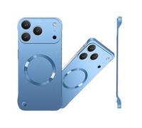 Magnetic Ultra Thin Frameless Matte Slim Case for iPhone 17 16 15 14 13 12 Series, Compatible with Magsafe, Full Camera Protection Phone Case for Women Men (Blue,for iPhone 15 Pro Max)