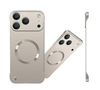 Magnetic Ultra Thin Frameless Matte Slim Case for iPhone 17 16 15 14 13 12 Series, Compatible with Magsafe, Full Camera Protection Phone Case for Women Men (Gold,for iPhone 17 air)