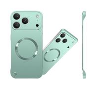 Magnetic Ultra Thin Frameless Matte Slim Case for iPhone 17 16 15 14 13 12 Series, Compatible with Magsafe, Full Camera Protection Phone Case for Women Men (Green,for iPhone 17 air)