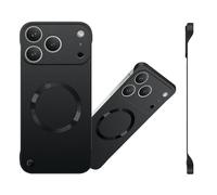 Magnetic Ultra Thin Frameless Matte Slim Case for iPhone 17 16 15 14 13 12 Series, Compatible with Magsafe, Full Camera Protection Phone Case for Women Men (Black,for iPhone 17 air)