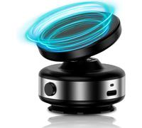 Magnetic Vacuum Car Phone Holder With 360° Rotation, Double Sided Design: Magnet And Vacuum For Car, Home, Gym, For 4.7 To 7 Inch Devices, Silver